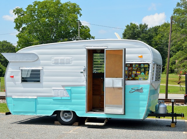 Photo of a retro RV camper