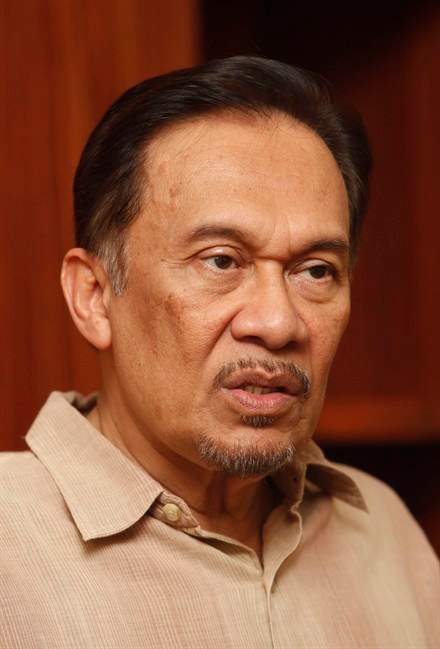 Malaysian opposition leader Anwar Ibrahim speaks during an interview in Lumpur, Malaysia, Wednesday, July 20, 2011.