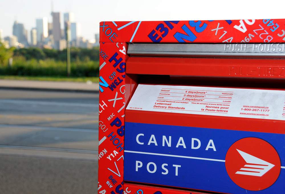 A Canada Post mailbox.