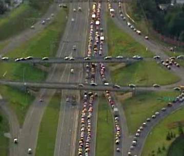 Traffic on Whitemud Drive in Edmonton.
