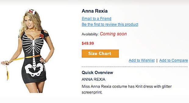 ‘Anna Rexia’ Halloween costume stirs up controversy, pulled from company website - image