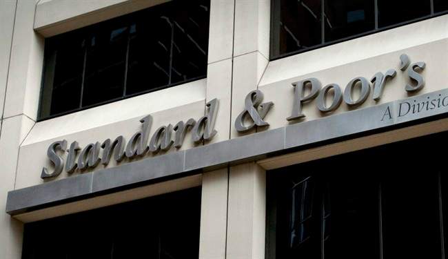 Standard & Poor's headquarters signage in New York's financial district is seen on Aug. 6, 2011.