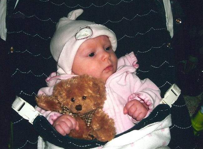 Four-mouth-old Delonna Sullivan is shown in this family handout photo. An Edmonton judge has removed a publication ban on the identity of a four-month-old baby girl who died in foster care. Delonna Sullivan’s mother, Jamie Sullivan, says she went to court so she could tell the world what happened to her daughter. 