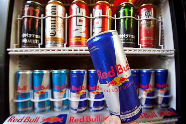 Energy drinks are shown in a store on Monday July 26, 2010 in Montreal. The federal government's new rules limiting the caffeine allowed in so-called energy drinks will affect just a fifth of the market, Health Canada officials say.Most of the energy drinks such as Red Bull and Monster already meet the new requirements to keep caffeine levels at 180 milligrams per drink. THE CANADIAN PRESS/Paul Chiasson.