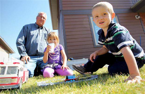 Kienan Hebert with family