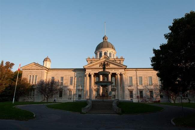The rising sun shines on Frontenac's Court courthouse in Kingston, on Tuesday October 11, 2011.
