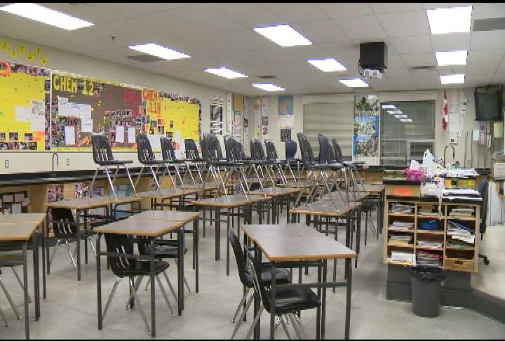 Empty classroom .