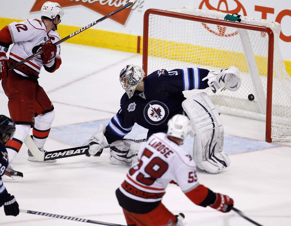 Tiny Jets fan Bianca Simon, 3, was heartbroken when she realized Ondrej Pavelec, her favourite Jet, wasn't in the net on Thursday night.