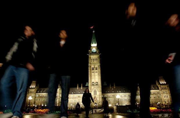 Parliament Hill at night