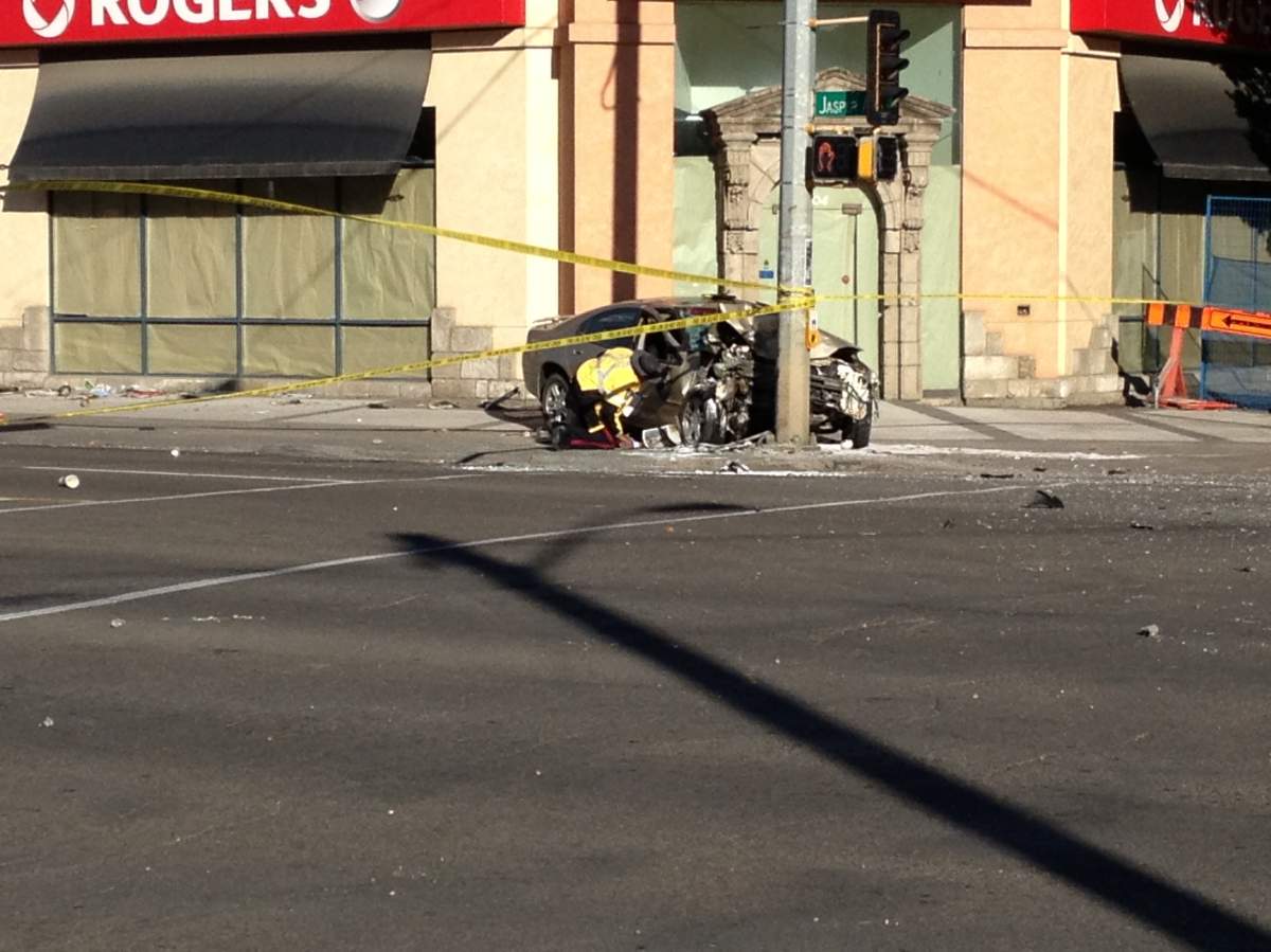 Pedestrian suffers serious injuries after being hit by car on Jasper Avenue - image