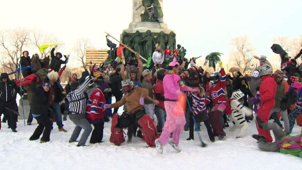 A group of intrepid Montrealers met at the foot of Mont Royal on Sunday, Feb 17, 2013 to contribute to the latest meme that's shaking the internet. 
