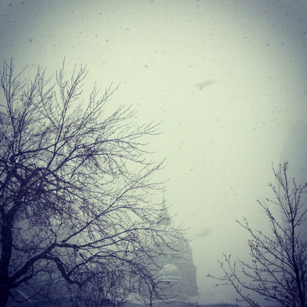 A glimpse of the top of the Mary, Queen of the World, Cathedral in downtown Montreal.