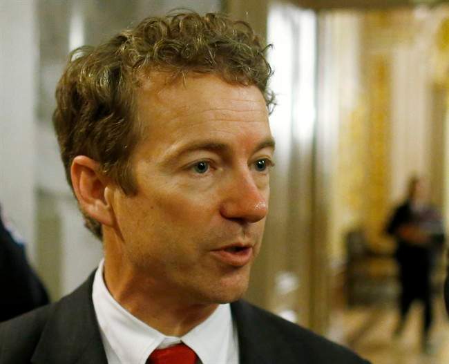 FILE - In this March 7, 2013 file photo, Sen. Rand Paul, R-Ky. talks to reporters on Capitol Hill in Washington. 