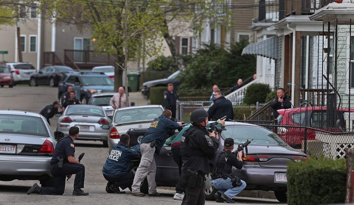 Police continue manhunt for a suspect in the terrorist bombing of the 117th Boston Marathon earlier this week.
