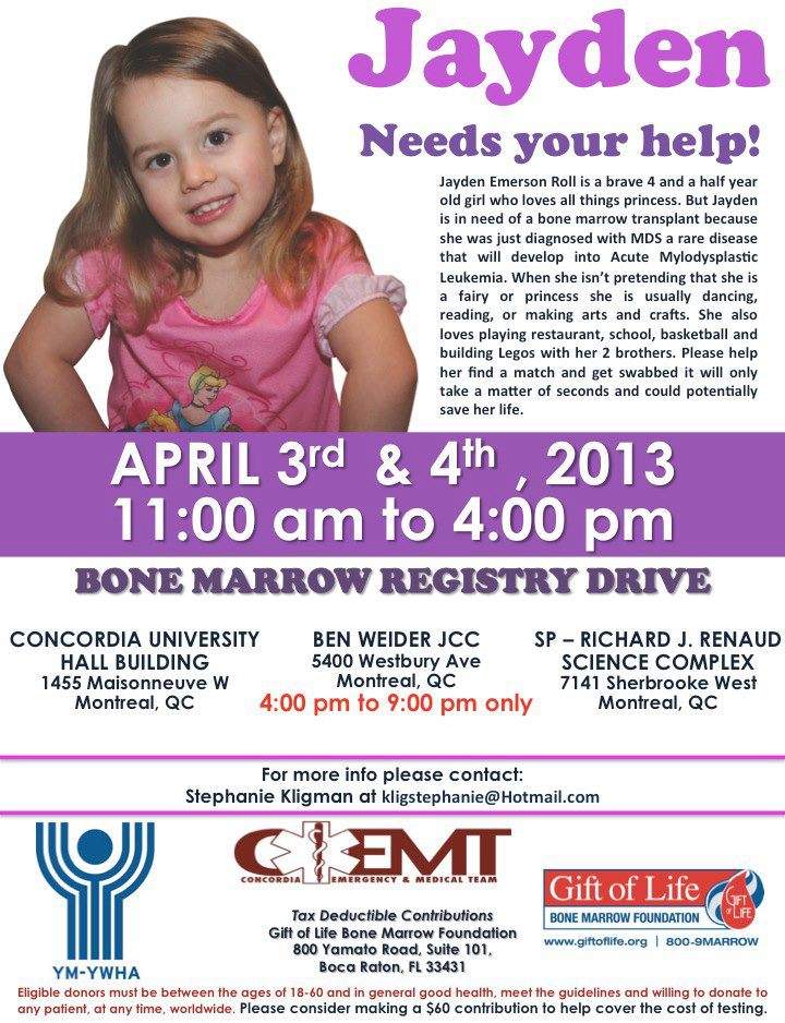 Four-year-old Montreal girl fights for her life as family seeks bone marrow donor - image