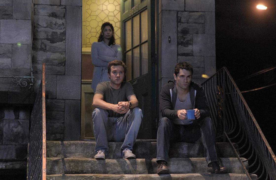 The stars of Being Human on the Montreal set.