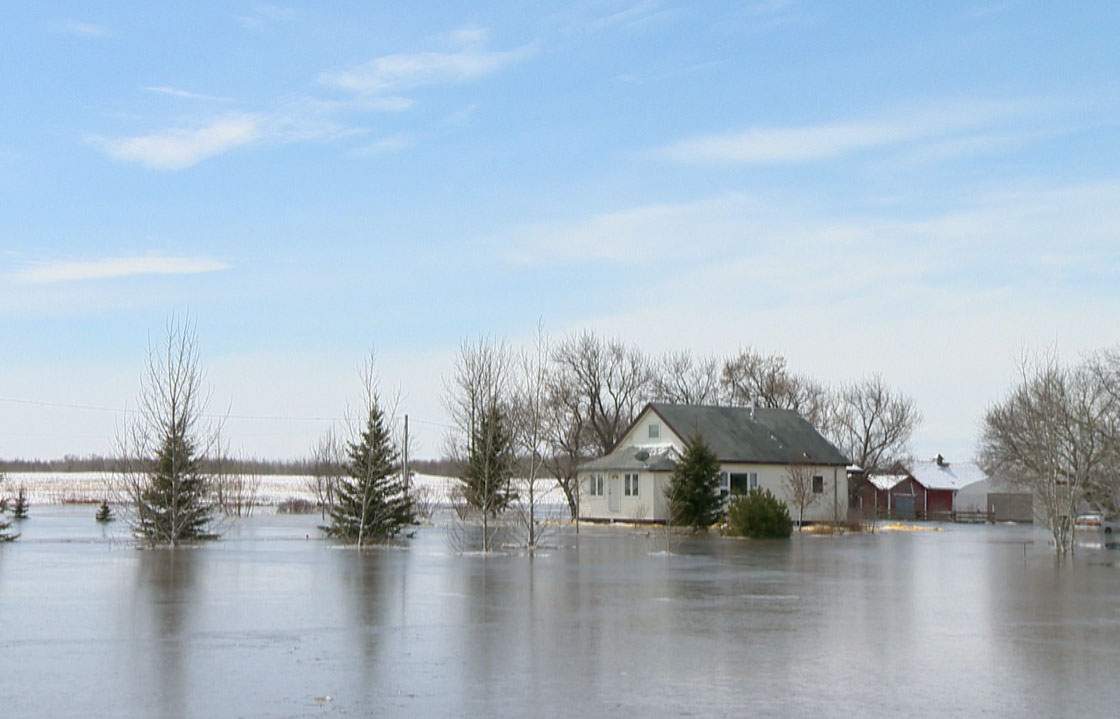 Rising floodwater forces residents in Borden, Saskatchewan to prepare for the worst on Tuesday.