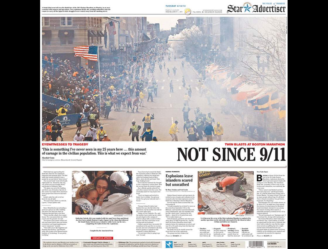 Gallery: Newspaper front pages morning after Boston Marathon - image