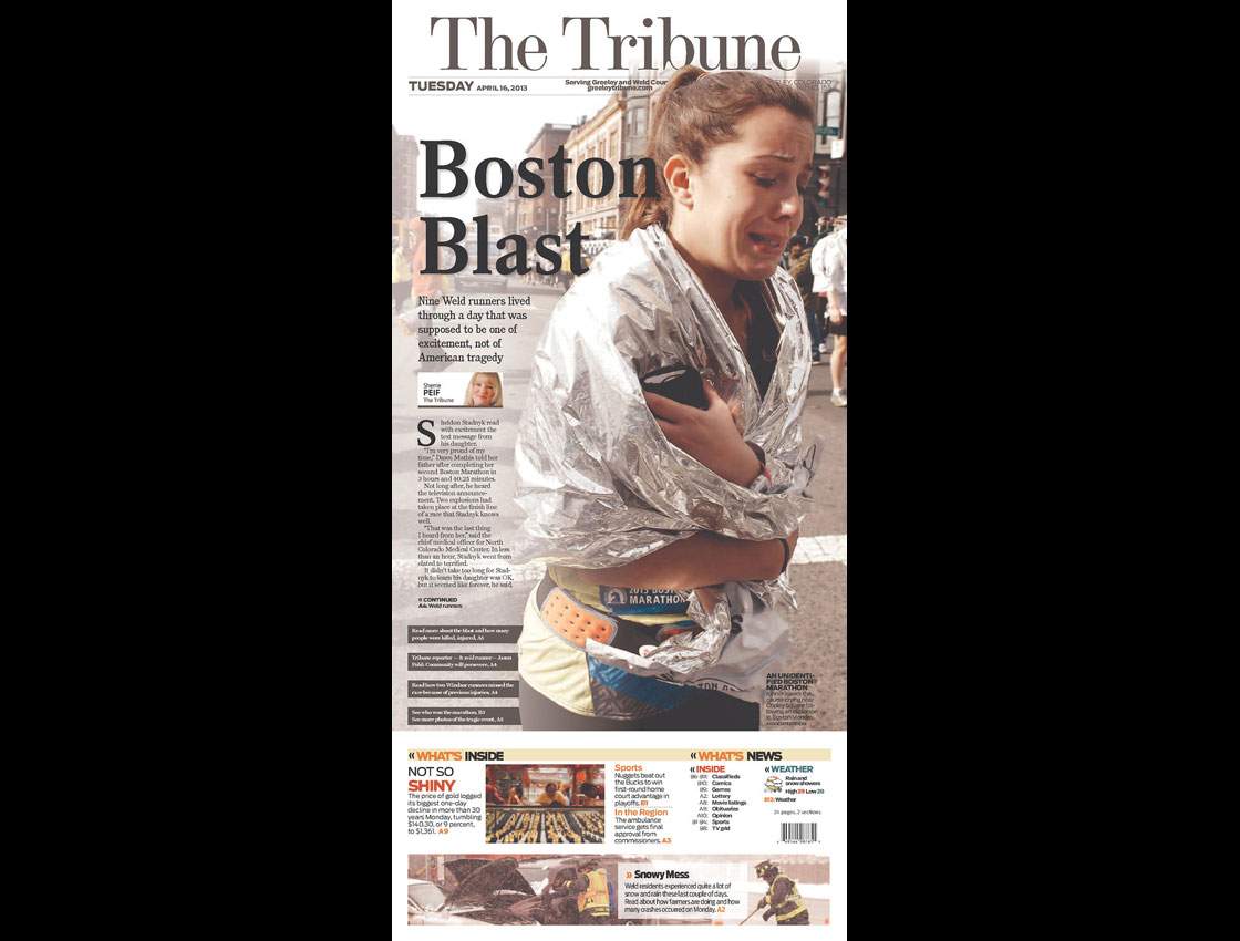 Gallery: Newspaper front pages morning after Boston Marathon - image