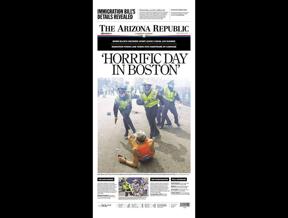 Gallery: Newspaper front pages morning after Boston Marathon - image