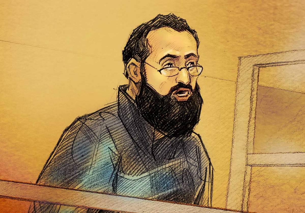 Chiheb Esseghaier courtroom illustration
