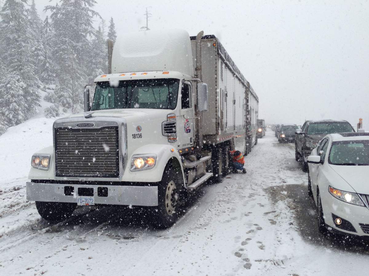 Drivers are being urged to use caution when travelling on the Coquihalla Highway starting Wednesday night into Friday morning.