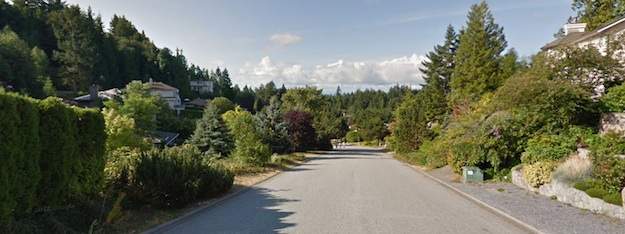 Looking southward on Northwood Drive in West Vancouver.