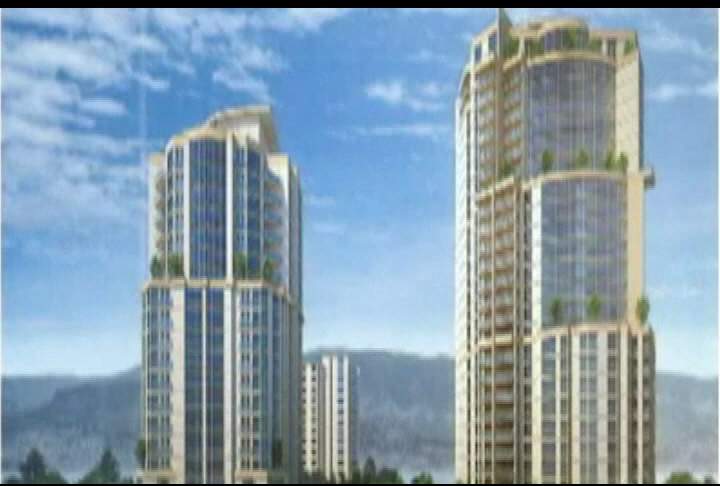 The initial plan for the 30 and 22 story towers to be built at the corner of Doyle and St. Paul, was rejected by city council, in part because the buildings would stand just nine meters apart.  