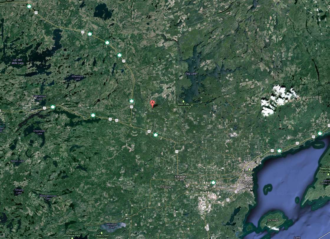 Map showing Neskantaga