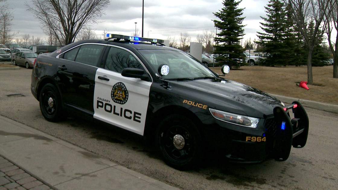 A Calgary police cruiser .
