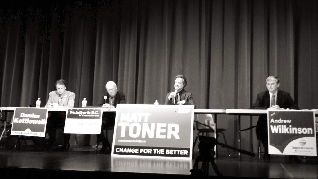 Candidates at the student debate.