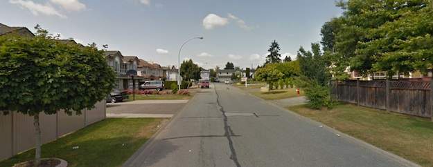 The view looking north on 138A Avenue. 