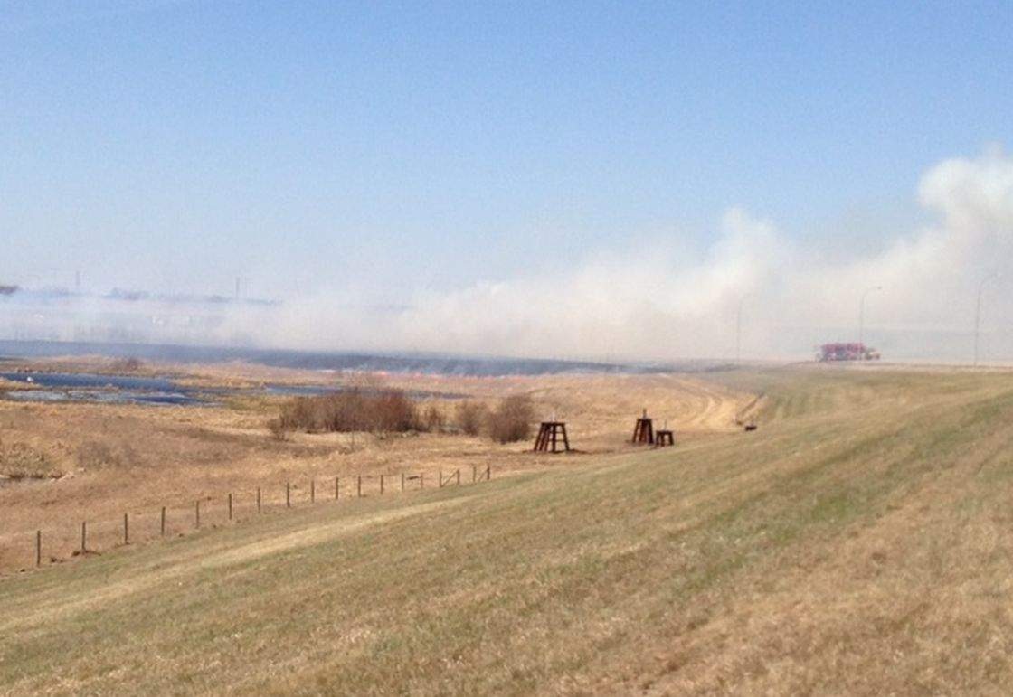 Smoke from wildfire at Highway 14, Alberta. May 6, 2013.