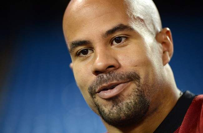 Jon Cornish talks to reporters during practice Saturday, November 24, 2012 in Toronto.