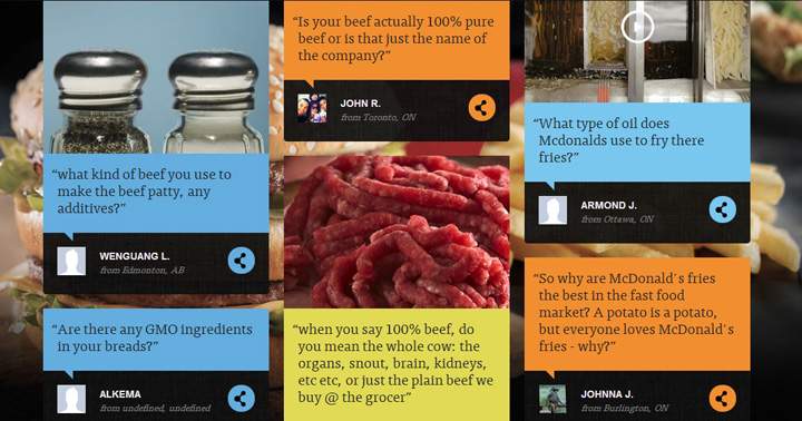 McDonald's Your Food. Our Questions campaign.