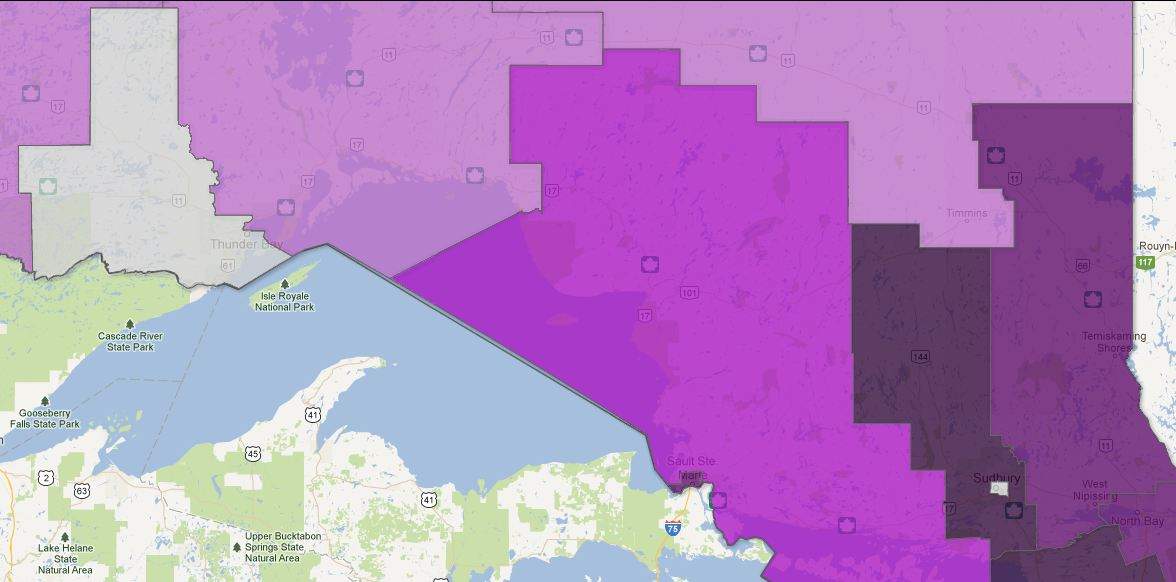 Sudbury and Thunder Bay-Atikokan were among the closest races in the 2011 election. Click for an interactive map.