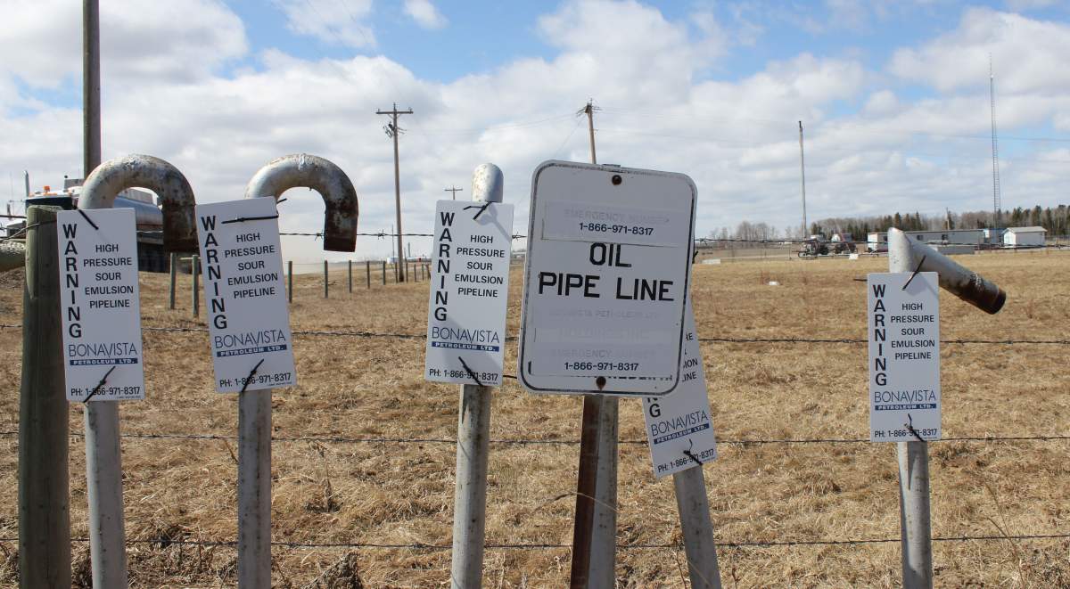 Signs warning of pipelines