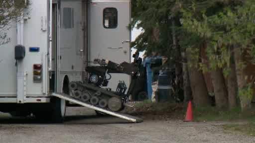 The Calgary Police TAC team deployed a robot to investigate pop bottle bomb explosions in the SW Saturday.