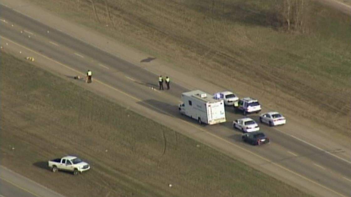 A view of the collision scene at Yellowhead Trail and Winterburn Road, from our Global 1 news helicopter. 