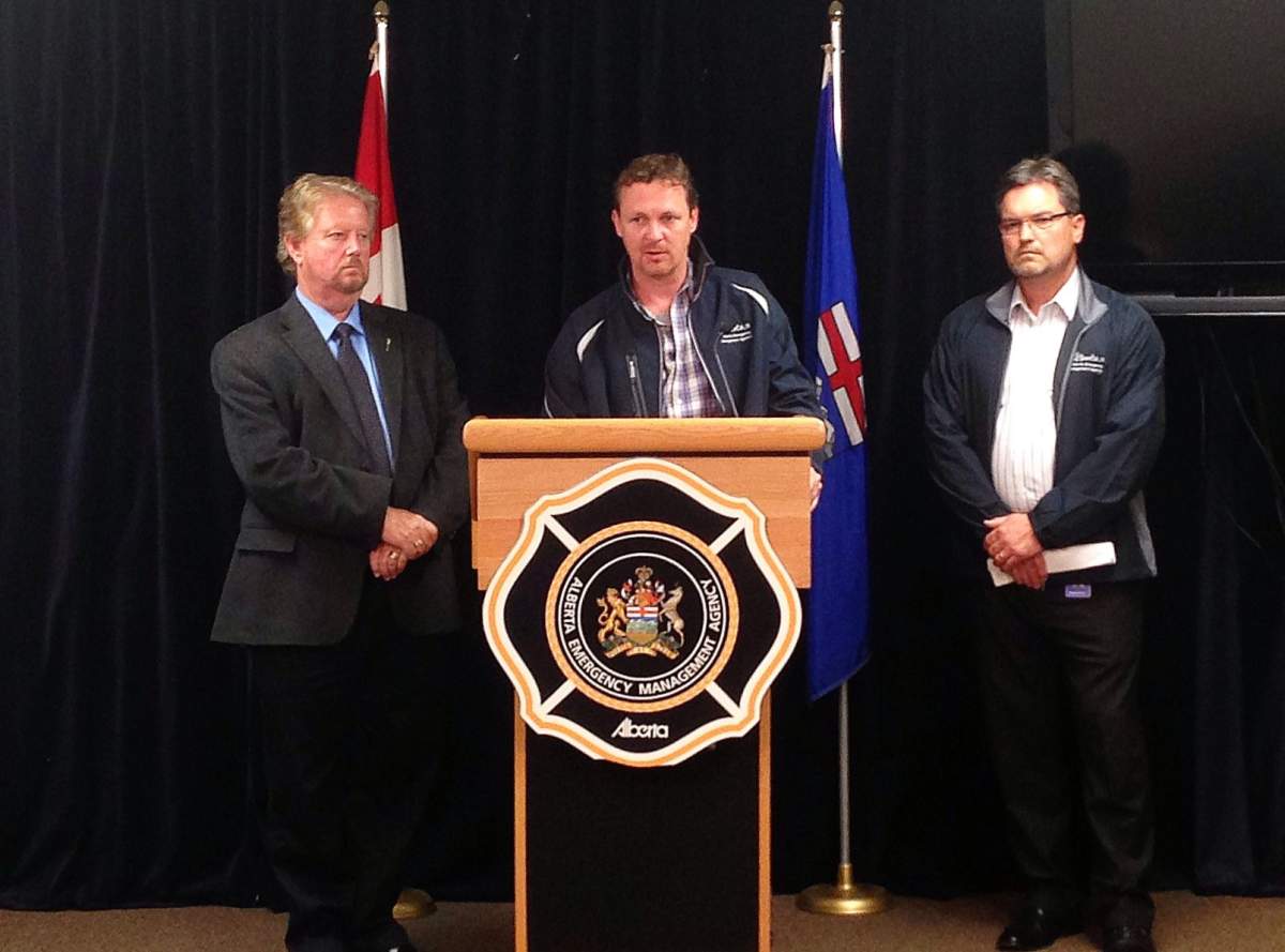Municipal Affairs Minister Doug Griffiths at news conference on flooding, June 20, 2013.