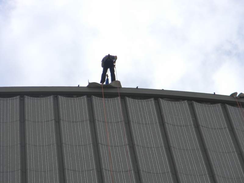 antony robart rappelling city hall wall rope for hope