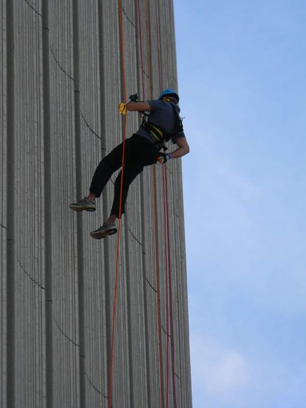 antony robart rappelling wall city hall rope for hope