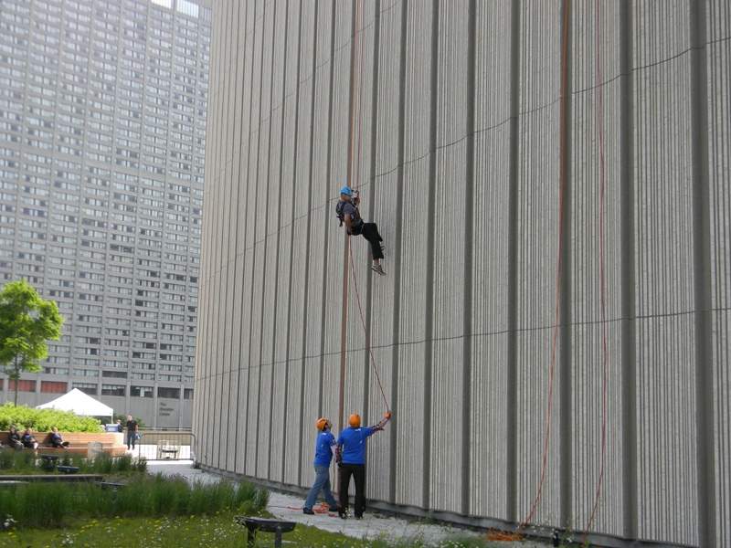 antony robart rappelling city hall wall rope for hope