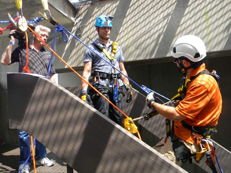 antony robart rappelling wall city hall rope for hope