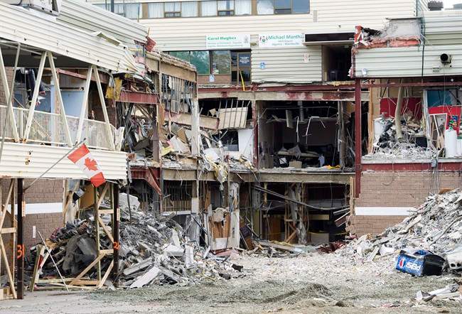 Collapsed rubble at the Algo Centre Mall in Elliot Lake, Ont., is shown on Wednesday, June 27, 2012. 