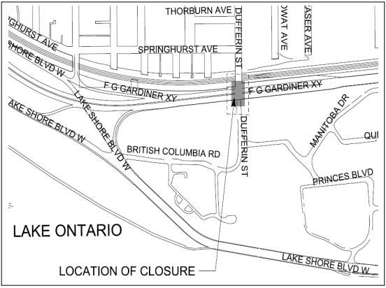 Dufferin Street Bridge will be closed for 18 months beginning Wednesday June 12, 2013.