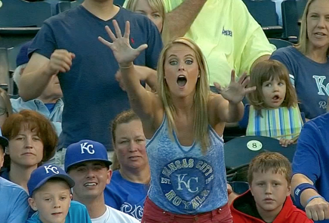 WATCH: Young child prevents woman’s attempt to catch foul ball - image