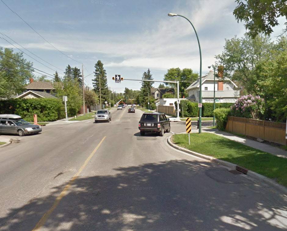 Street near Elbow Park before flood