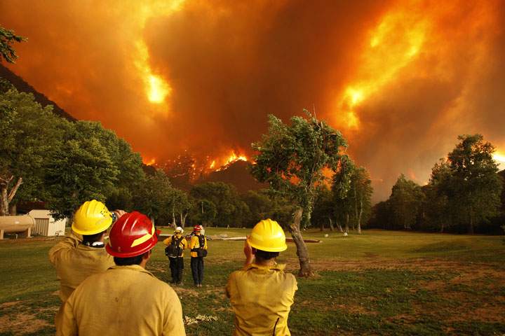 More than 2,000 firefighters have been battling the blaze that began Thursday.