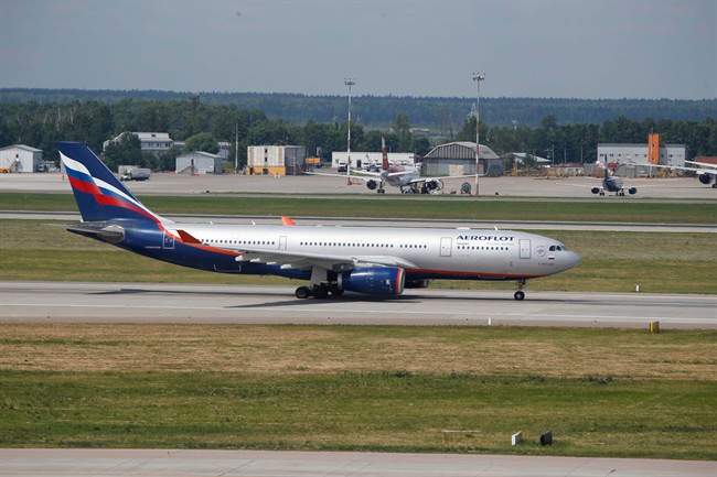 The Aeroflot Airbus A330 plane that was to carry National Security Agency leaker Edward Snowden on a flight to Havana, Cuba, taxies out at Sheremetyevo airport, Moscow, Monday, June 24.